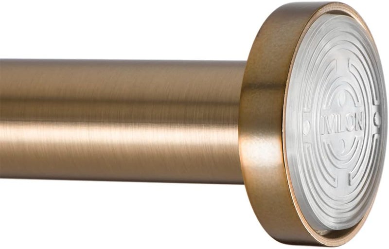 Ivilon Shower Tension Curtain Rod - Adjustable Spring Tension Rod for Shower Curtains, Bathroom, or Windows, Easy to Install, No Drilling Required, Rustproof, Adjustable 24 to 36 Inch Warm Gold - Image 4